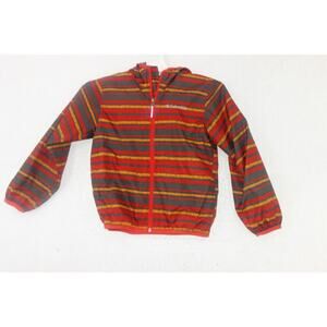 Columbia Child Size Small  Omni Wick Windbreaker Jacket Orange Gray Full Zip